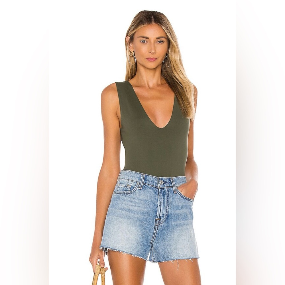 Free People Keep it Sleek Body Suit Army Green